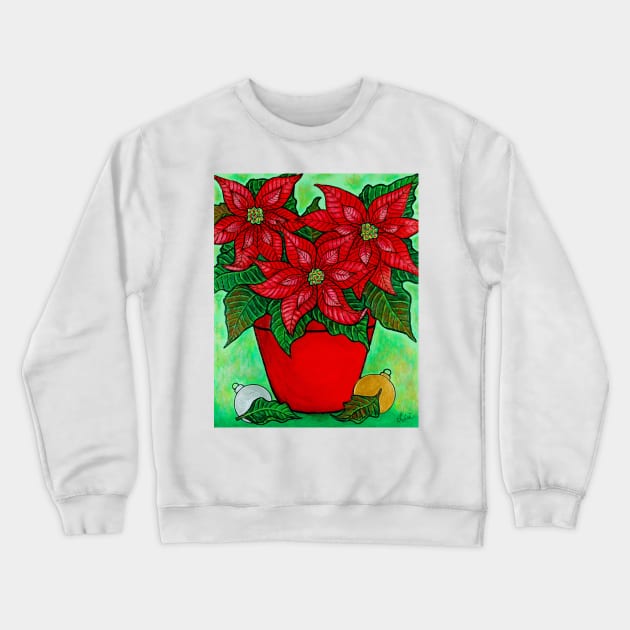 Poinsettia Season Crewneck Sweatshirt by LisaLorenz